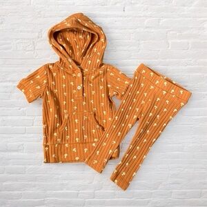 Kate Quinn // Mushroom Ribbed Set with Hooded Top and Pants Gender Neutral